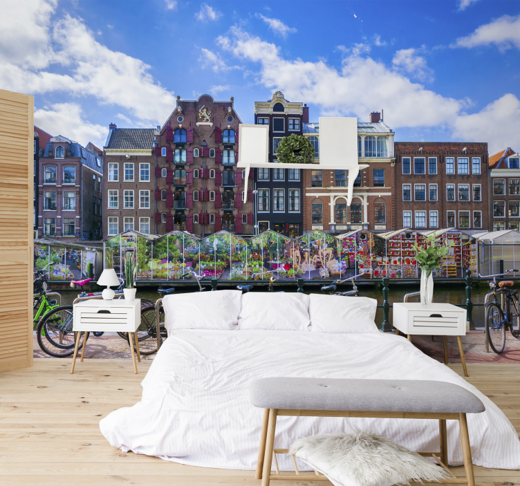 Amsterdams kanaal met huizen wall mural Amsterdam - TenStickers