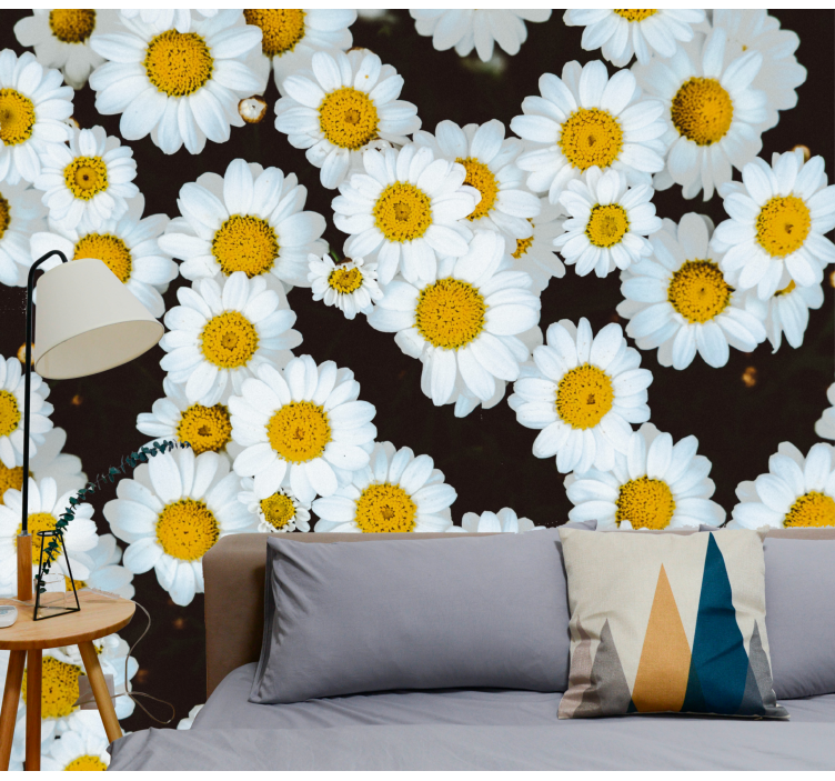 Flowers wall mural chamomile floral design - TenStickers