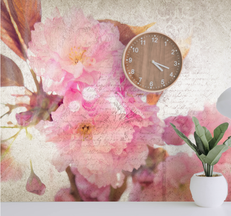 Flowers wall mural cherry blossom bloom - TenStickers