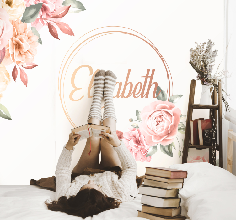 Flowers wall mural custom botanical design - TenStickers