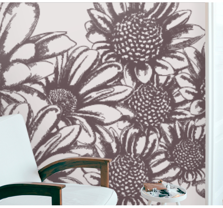Flowers wall mural daisy flower design - TenStickers