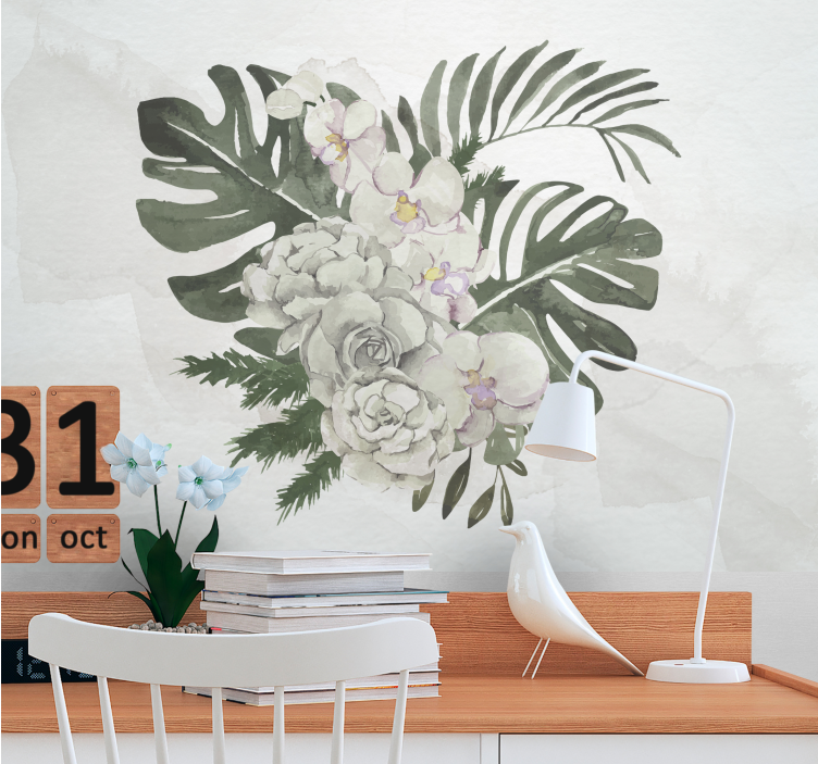 Flowers wall mural elegant floral arrangement - TenStickers