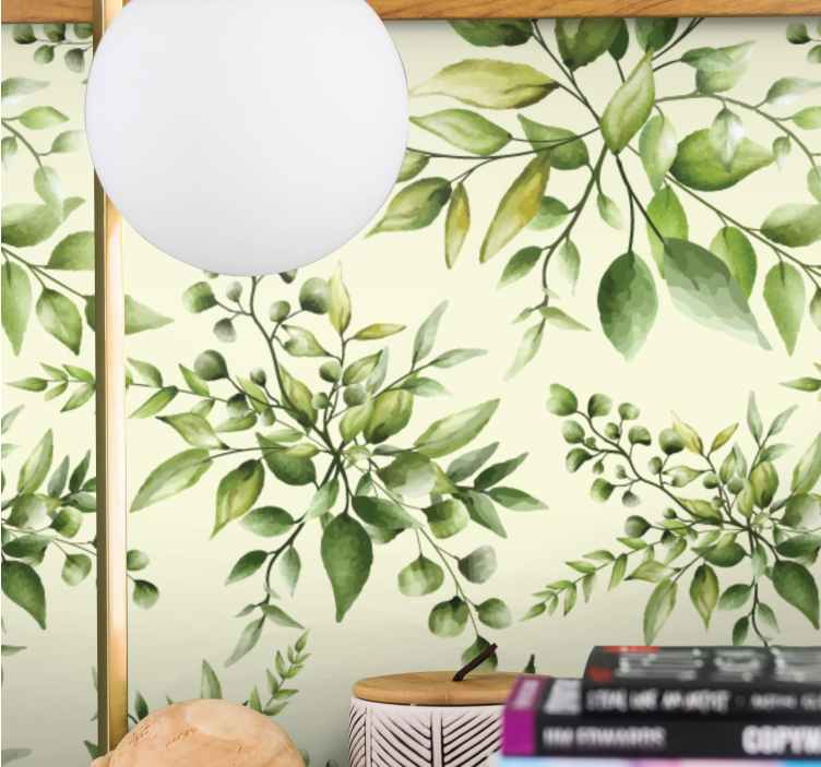 Flowers wall mural elegant greenery design - TenStickers