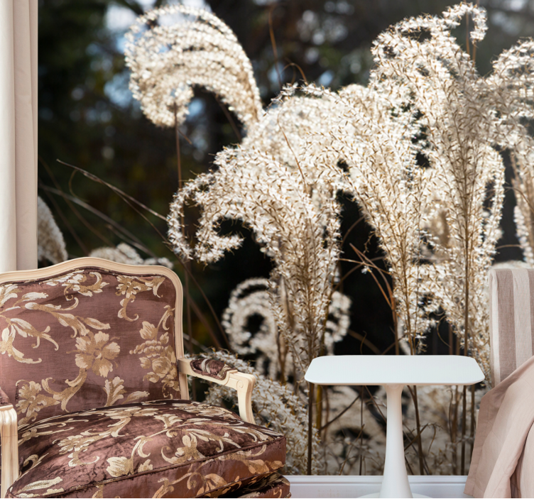 Flowers wall mural elegant pampas grass design - TenStickers