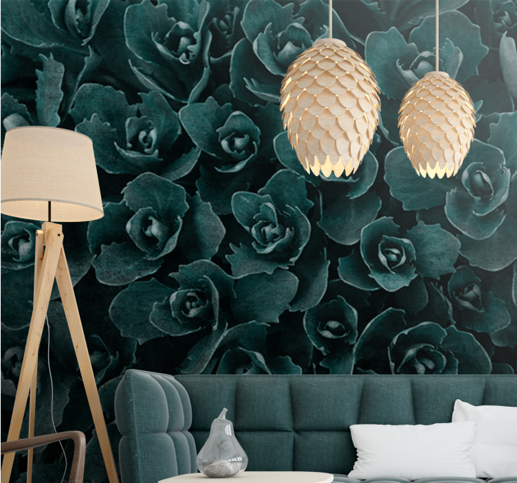 Flowers wall mural elegant rose blossom - TenStickers