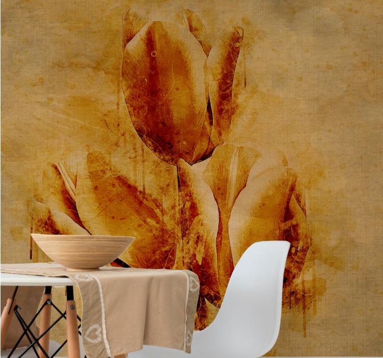 Flowers wall mural elegant tulip arrangement - TenStickers