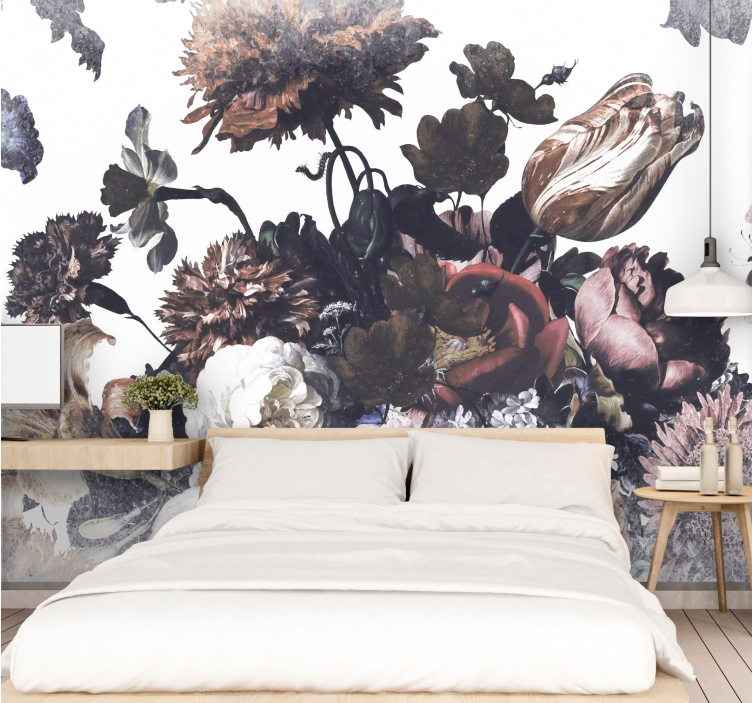 Flowers wall mural floral arrangement design - TenStickers