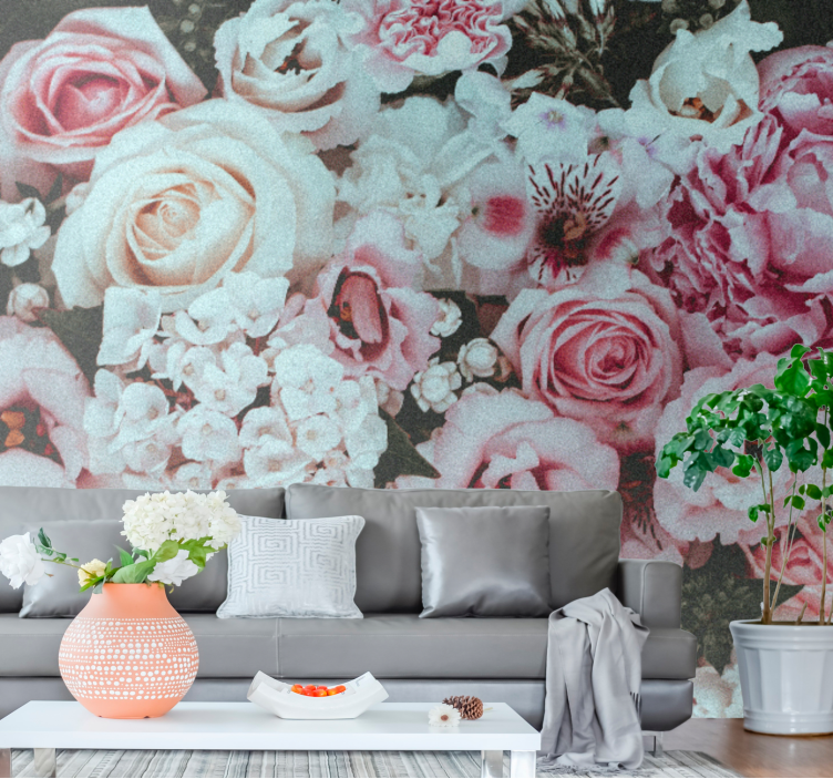 Flowers wall mural floral arrangement joy - TenStickers