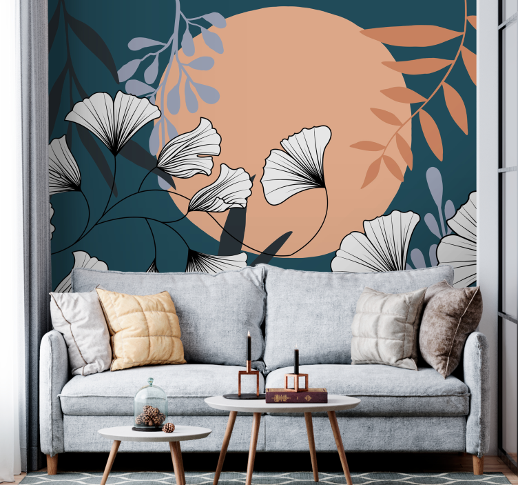 Flowers wall mural floral botanical design - TenStickers