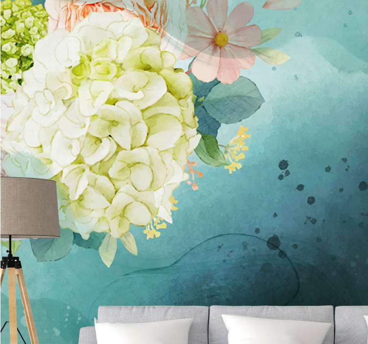 Flowers wall mural floral bouquet design - TenStickers