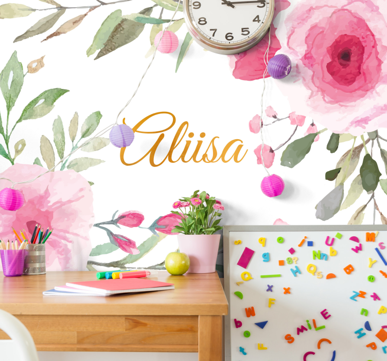 Flowers wall mural floral elegance unveiled - TenStickers