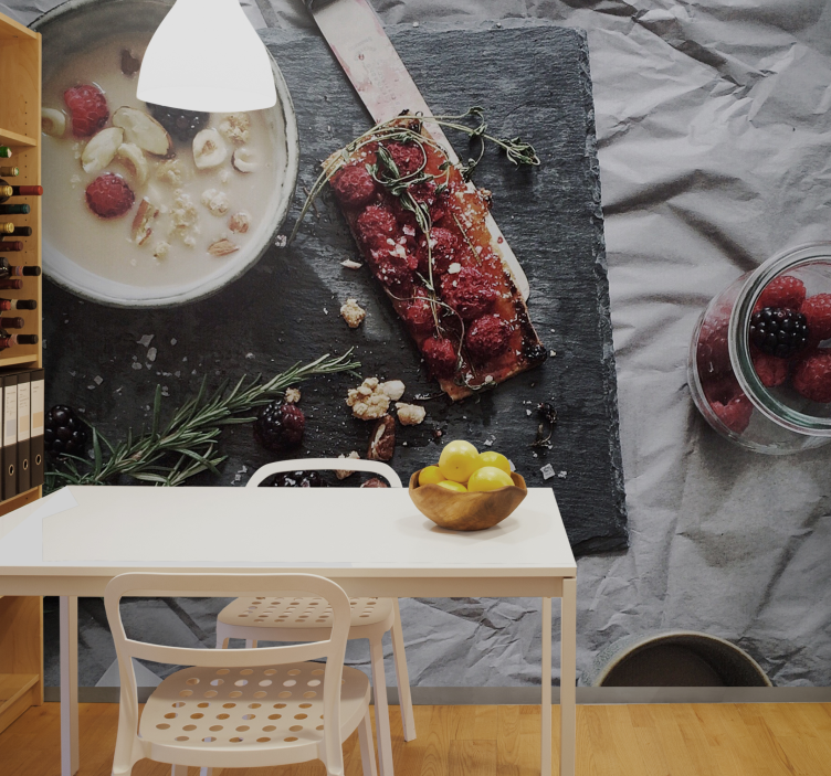 Flowers wall mural fresh berry delight - TenStickers