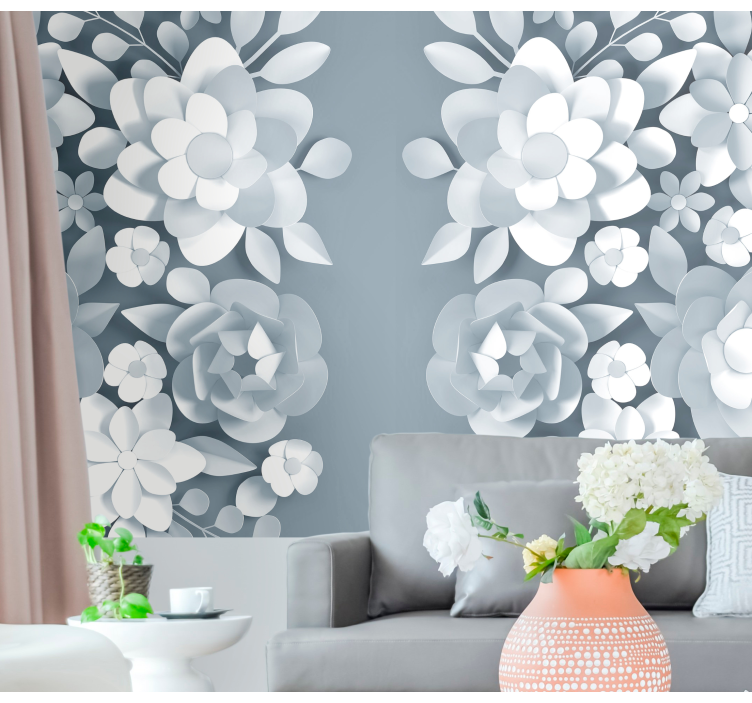 Flowers wall mural graceful botanical designs - TenStickers
