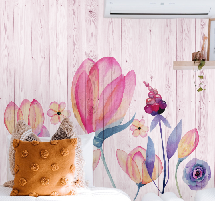 Flowers wall mural graceful floral arrangement - TenStickers