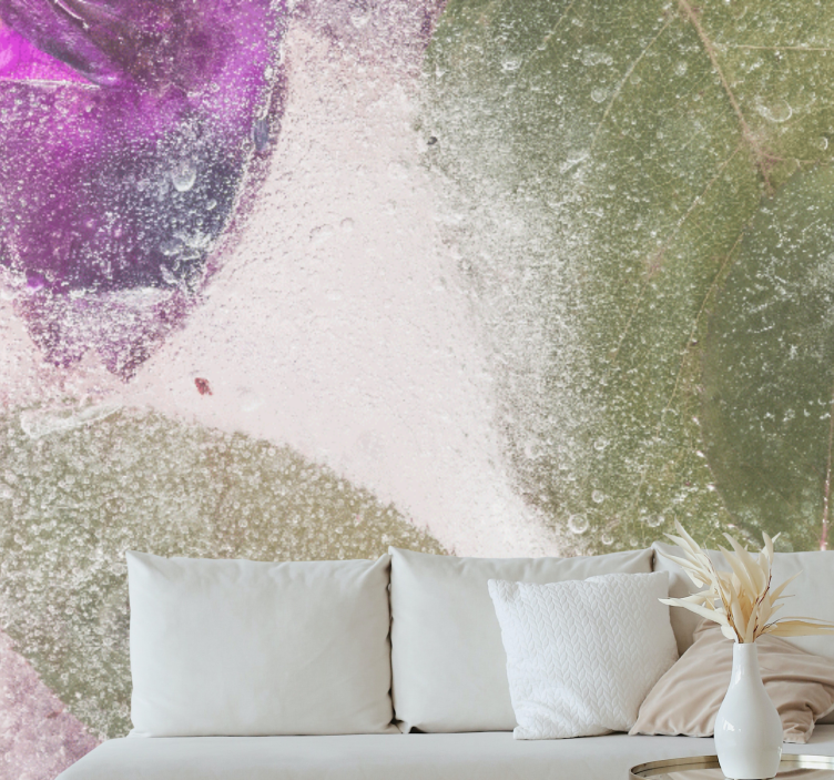 Flowers wall mural in purple floral elements - TenStickers