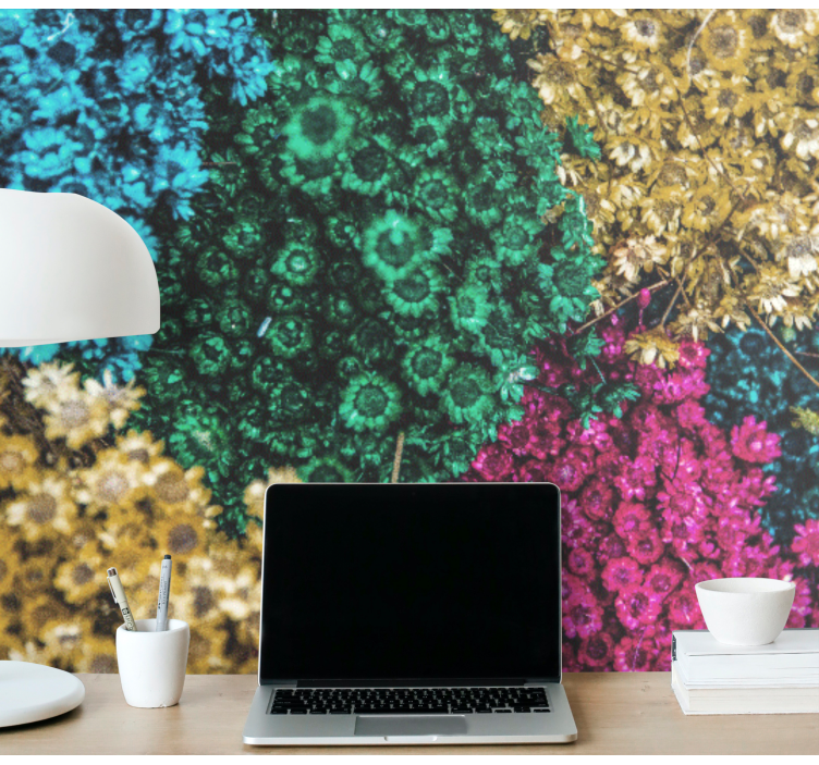 Flowers wall mural in vibrant floral designs - TenStickers