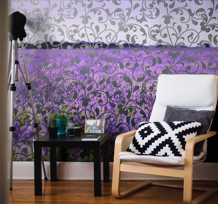 Flowers wall mural lavender floral design - TenStickers