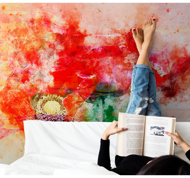 Flowers wall mural lively botanical design - TenStickers