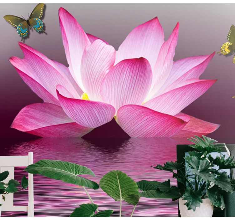 Flowers wall mural lotus blossom serenity - TenStickers