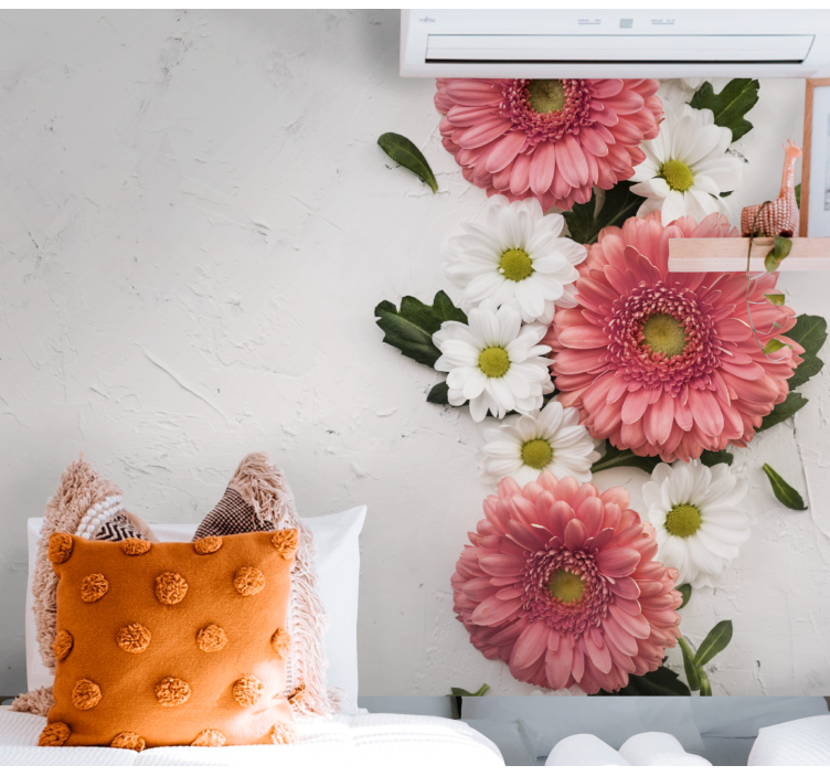 Flowers wall mural pink floral arrangement - TenStickers