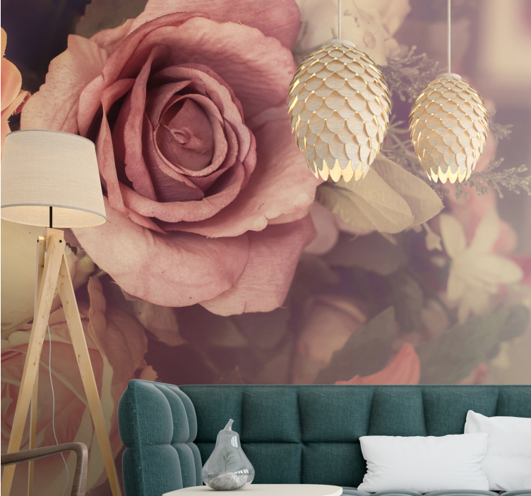 Flowers wall mural rose flower arrangement - TenStickers