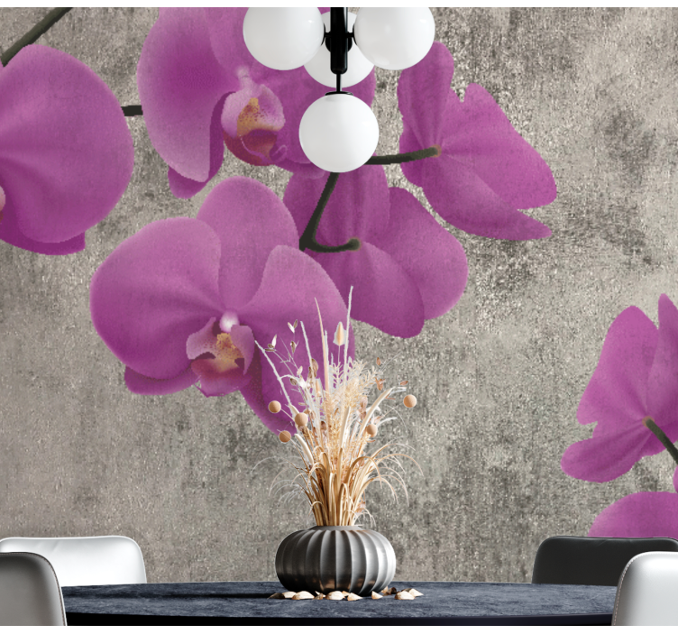 Flowers wall mural rose orchid blossoms - TenStickers
