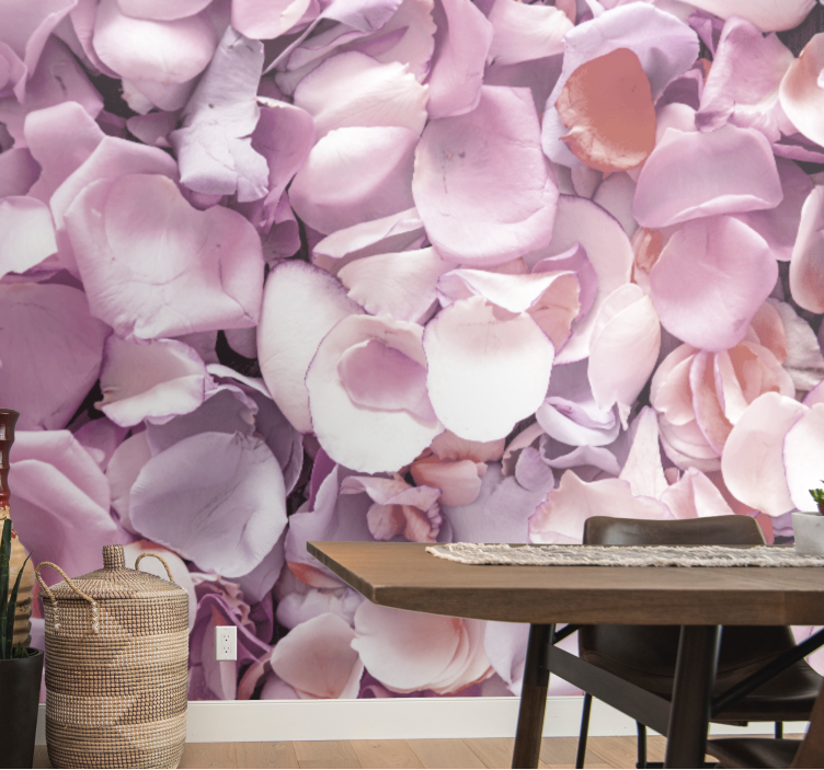Flowers wall mural rose petal close-up - TenStickers