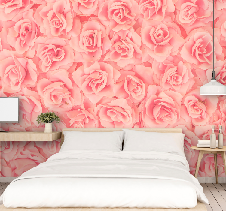 Flowers wall mural roses in bloom - TenStickers