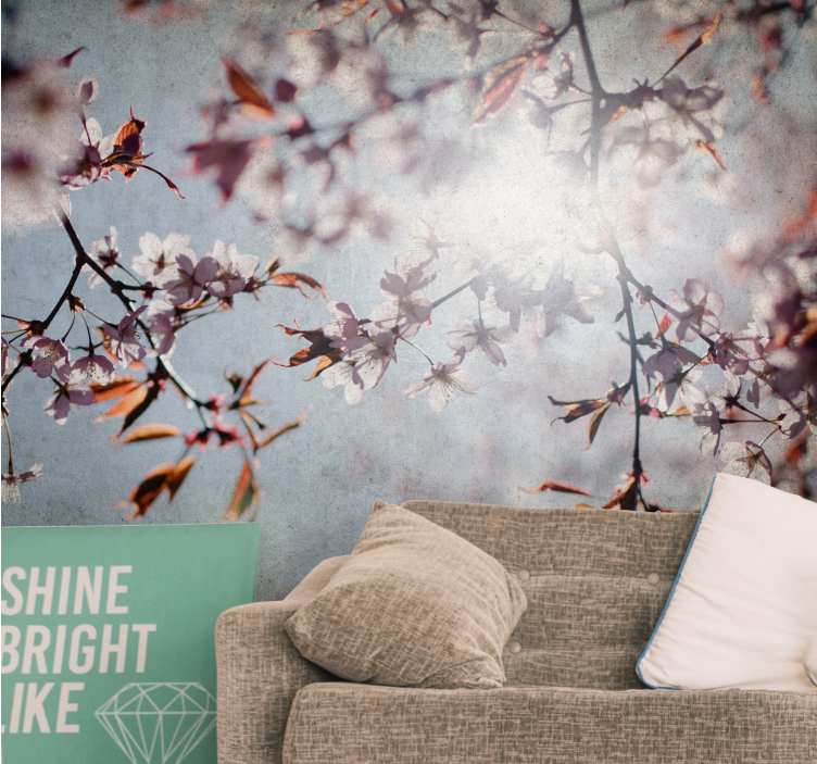 Flowers wall mural sakura branches - TenStickers