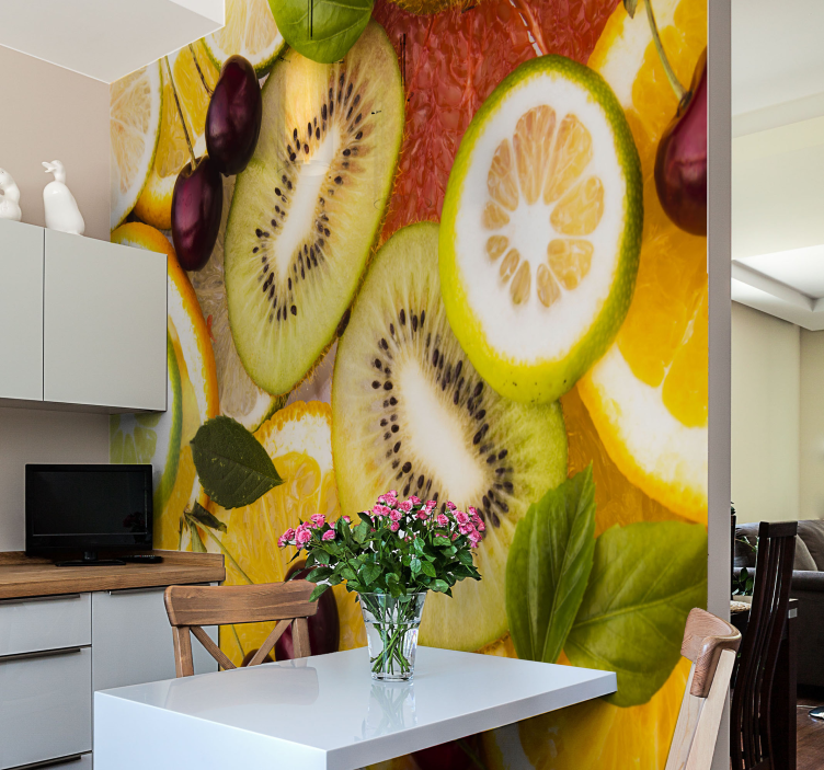 Flowers wall mural sliced citrus medley - TenStickers