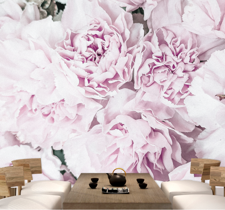 Flowers wall mural soft pink blossoms - TenStickers