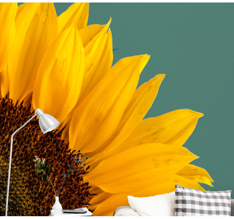 Flowers wall mural sunflower close-up - TenStickers