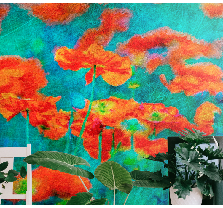 Flowers wall mural vibrant floral arrangement - TenStickers