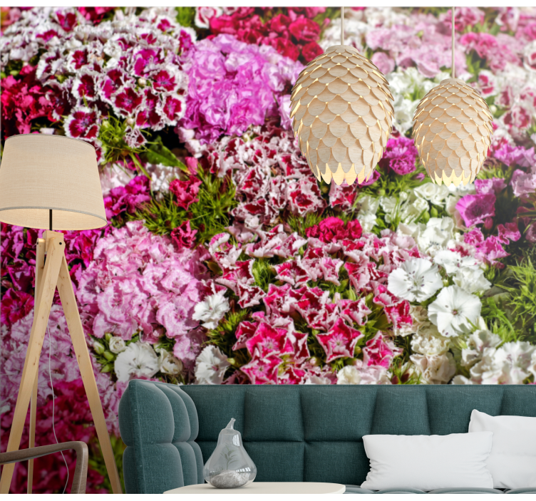 Flowers wall mural vibrant floral garden - TenStickers