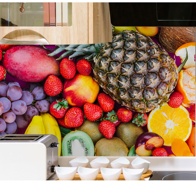 Flowers wall mural vibrant fruit medley - TenStickers