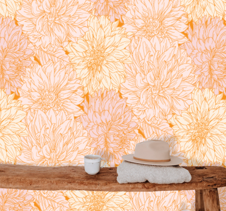 Flowers wall mural with delicate floral design - TenStickers