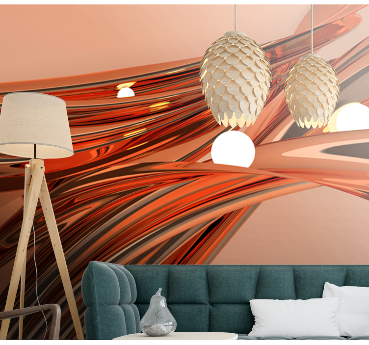 Flowing Organic Curves abstract mural wallpaper - TenStickers