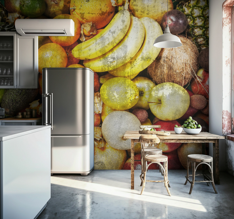 Fruit on grudge background photo mural - TenStickers