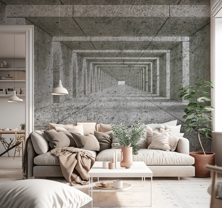 Geometric Concrete Passage wall mural pattern - TenStickers