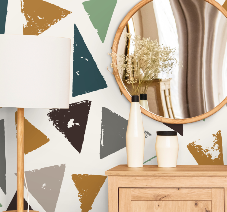 Geometric Shapes Composition abstract mural wallpaper - TenStickers