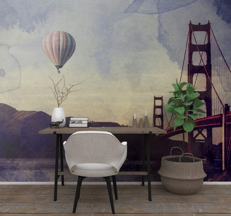 Golden Gate Span wall mural city - TenStickers