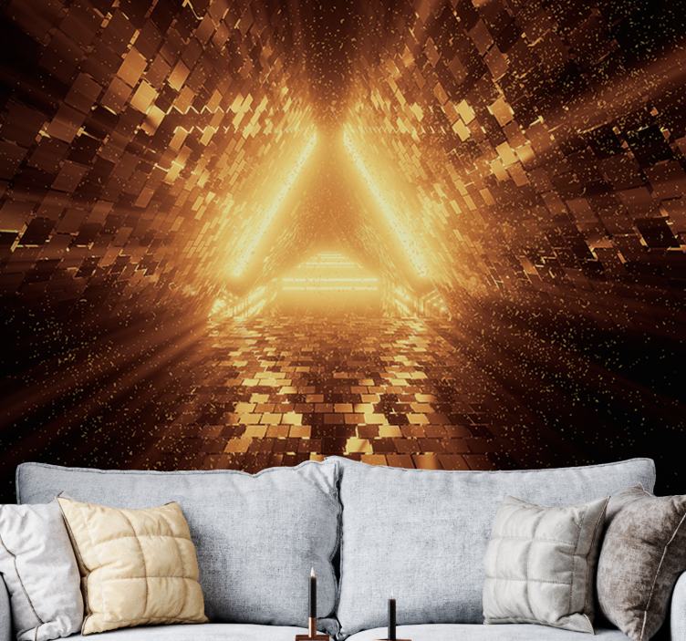 Golden Light Pathway abstract mural wallpaper - TenStickers