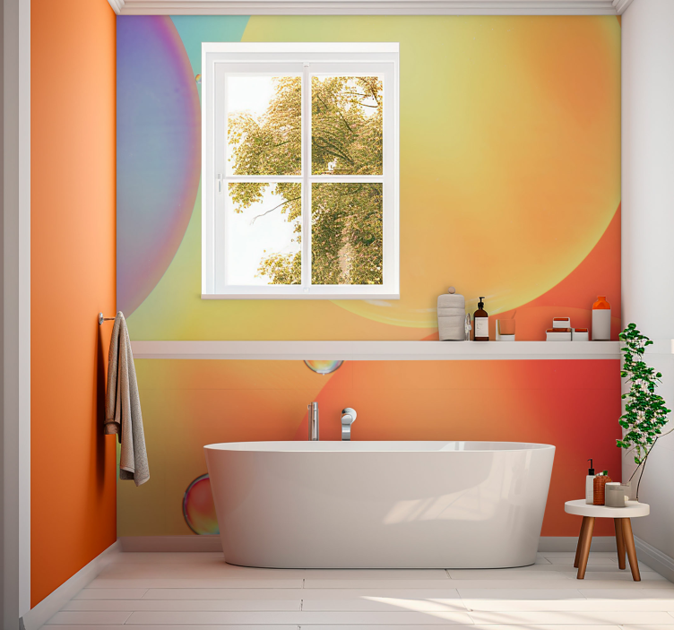 Gradient bubbles 3D wall mural - TenStickers