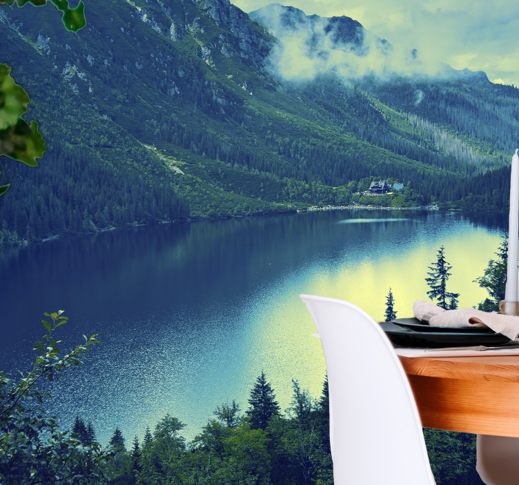 Grand Mountain Reflection landscape wall mural - TenStickers