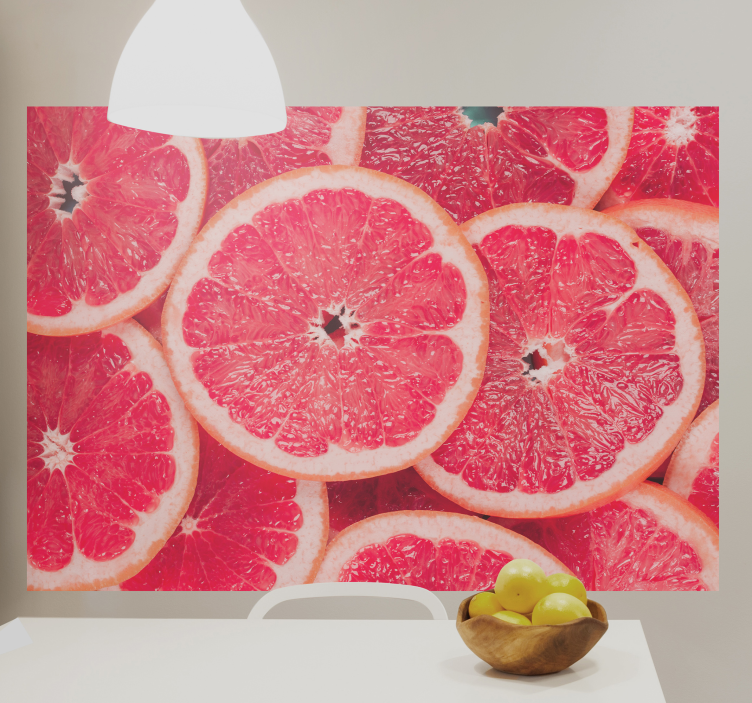 Grapefruit Slices flowers wall mural - TenStickers