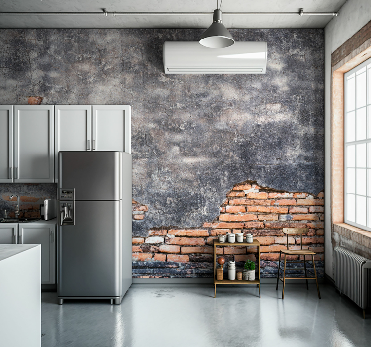 Grunge Wall brick wall mural - TenStickers