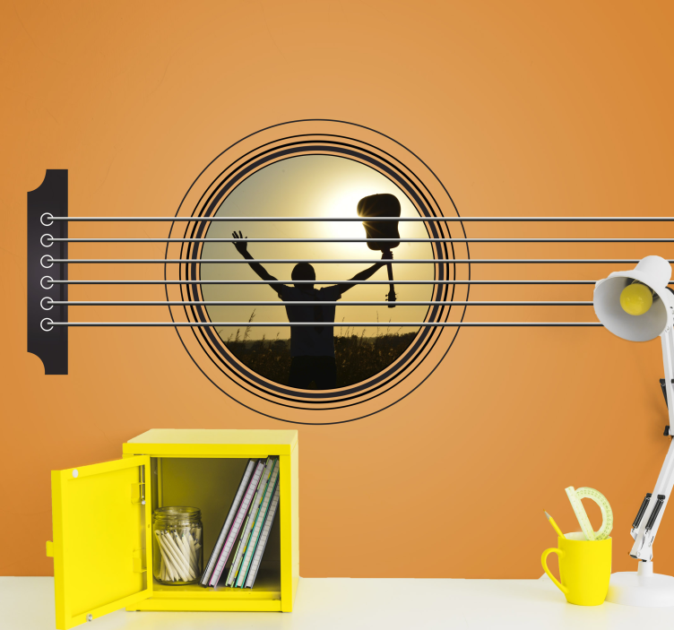 Guitar Silhouette Celebration wall mural music - TenStickers