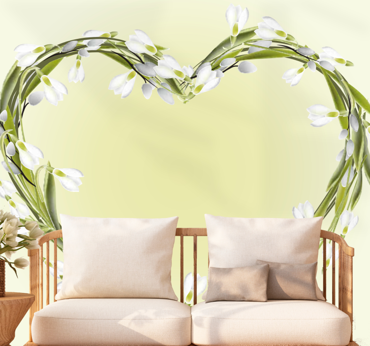 Heart Shaped Blooms flowers wall mural - TenStickers