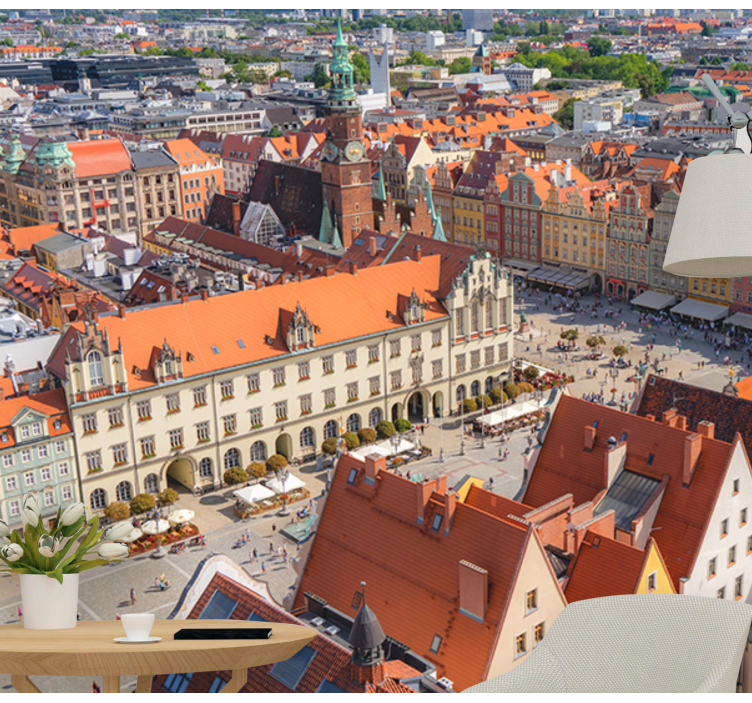 Historic Cityscape View wall mural city - TenStickers