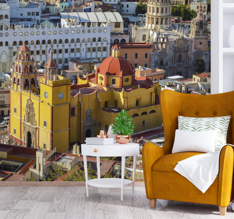 Historic Yellow Cathedral wall mural city - TenStickers